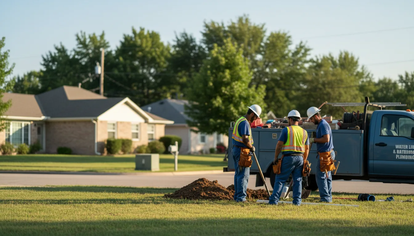 Residential water line and bathroom plumbing service in New Paris, IN